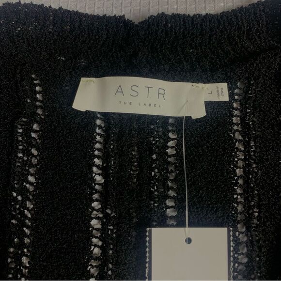 ASTR The Label Faux Wrap Front Pointelle V-Neck Open Knit Pullover Sweat… - Picture 5 of 10